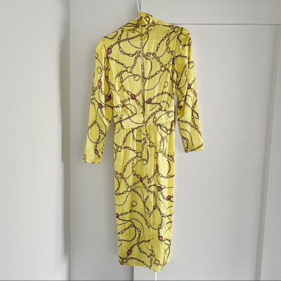 *SOLD* Ronny Kobo Kaira Silk Chain Link Printed Satin Dress NWT - Picture 13 of 15